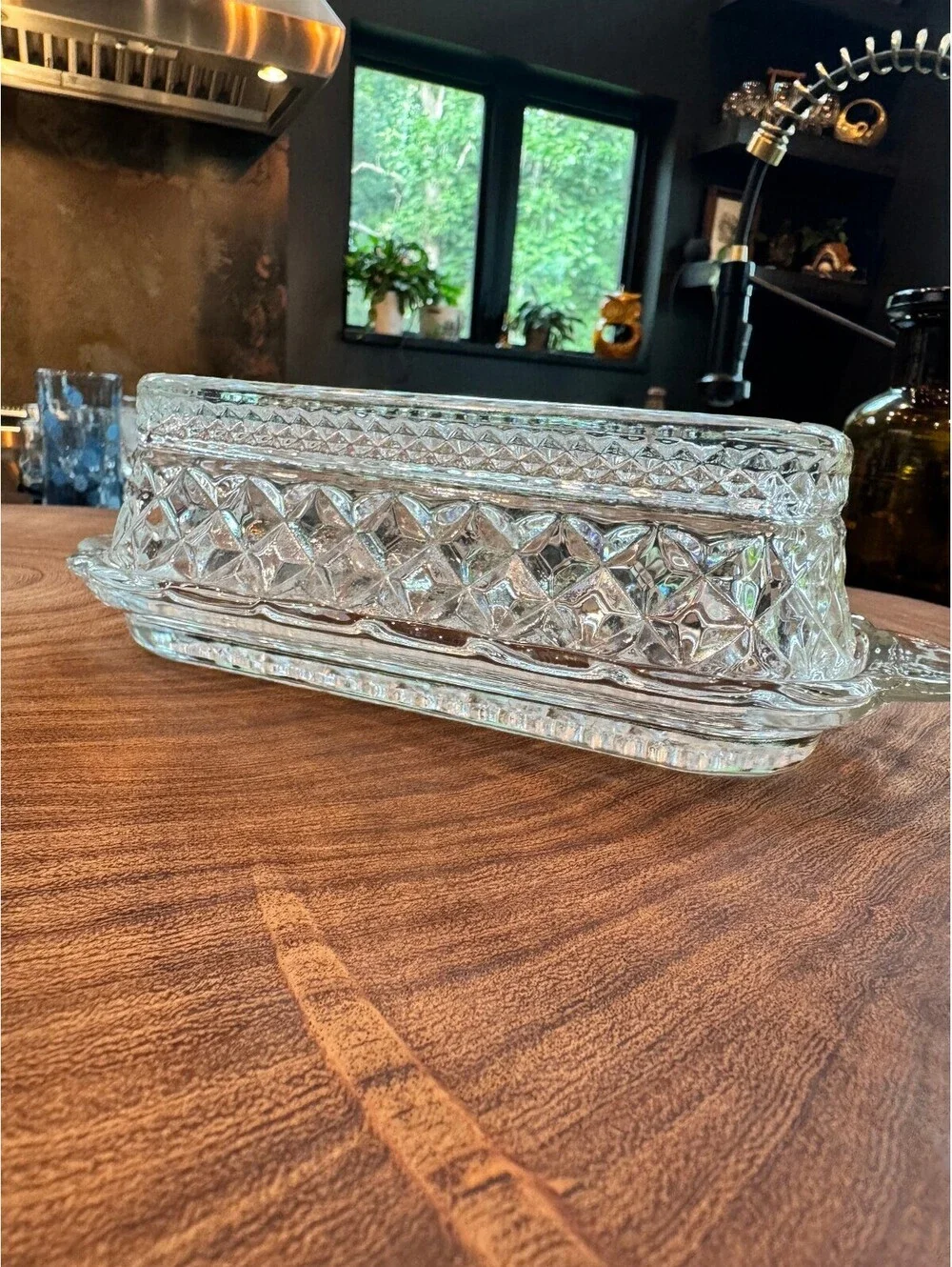 Vintage Anchor Hocking Wexford Clear Glass Covered Butter Dish (1/4 lb)